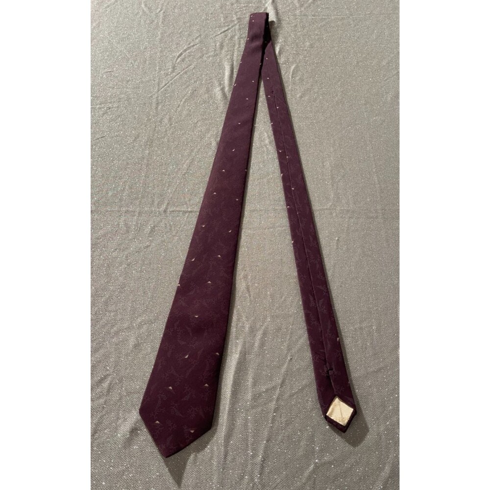 Vintage 80s Purple Silk Tie 1980s Retro Paco Rabanne Avant Garde New Wave Hip